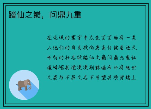 踏仙之巅，问鼎九重